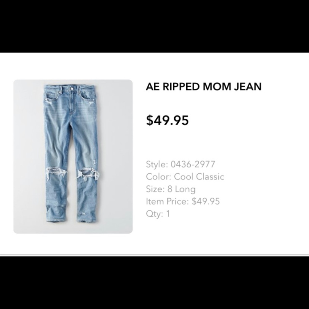 AE ripped mom jean high rise 8 Long